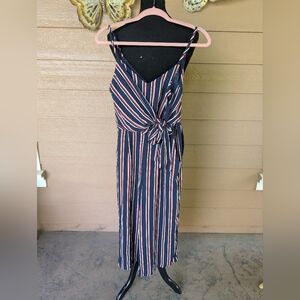 🧨 3 for $15 Everly Navy and Red Striped Jumpsuit